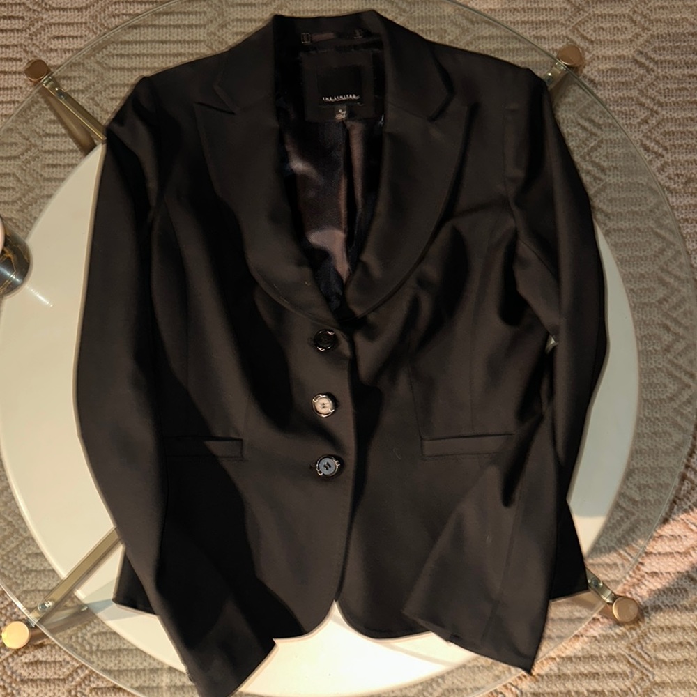 Traditional black suit blazer